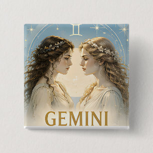Badge Carré 5 Cm Cadeau d'astrologie d'anniversaire du signe zodiac