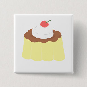 Badge Carré 5 Cm Cadeau de dessert au pudding à la crème au chocola