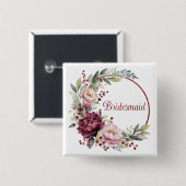 Badge Carré 5 Cm Cadeau de faveur de demoiselle d'honneur (Devant & derrière)