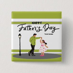 Badge Carré 5 Cm Cadeau de la fête des pères pour papa   Photo et n