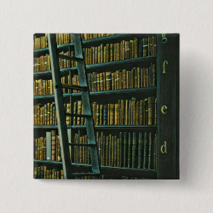 Badge Carré 5 Cm cadeau de lecture vintage