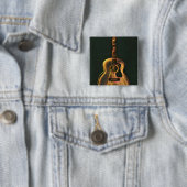 Badge Carré 5 Cm cadeau guitariste cool (En situation)