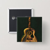 Badge Carré 5 Cm cadeau guitariste cool (Devant & derrière)