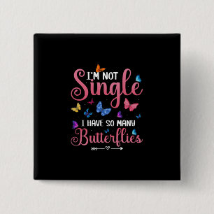 Badge Carré 5 Cm Cadeau Papillon J'Ai Tant De Papillons