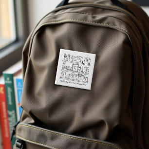 Badge Carré 5 Cm Cadeau personnalisé pour membre de club de lecture