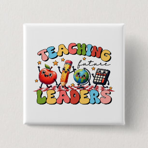 Badge Carré 5 Cm Cadeau pour Enseignant Enseigner aux Futurs Diri