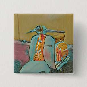 Badge Carré 5 Cm Cadeau pour motard