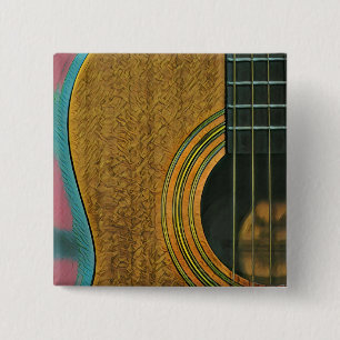 Badge Carré 5 Cm Cadeau pour musicien guitariste