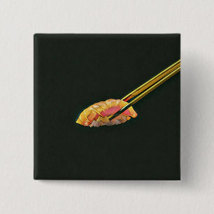 Badge Carré 5 Cm Cadeau sushi amoureux