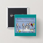 Badge Carré 5 Cm Cadeaux d'art d'infirmière (Devant & derrière)