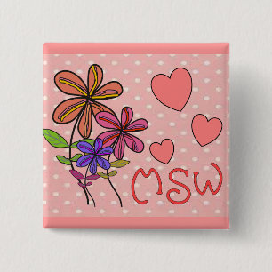 Badge Carré 5 Cm Cadeaux d'assistant social