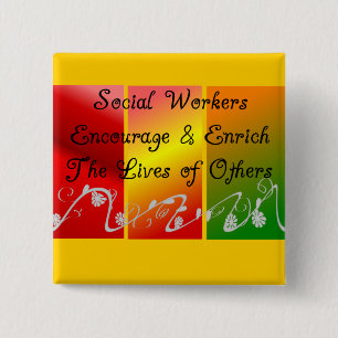 Badge Carré 5 Cm Cadeaux d'assistant social
