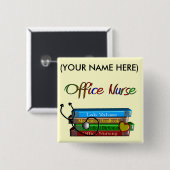 Badge Carré 5 Cm Cadeaux de conception de livres d'infirmière de (Devant & derrière)