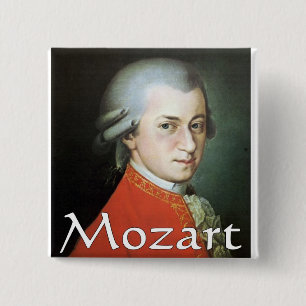 Badge Carré 5 Cm Cadeaux de Mozart pour des mélomanes