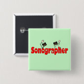 Badge Carré 5 Cm Cadeaux de Sonographer (Devant & derrière)