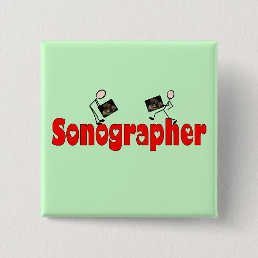 Badge Carré 5 Cm Cadeaux de Sonographer (Devant)