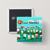 Badge Carré 5 Cm Cadeaux dentaires lunatiques d'art de dent (Devant & derrière)