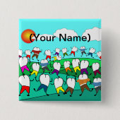 Badge Carré 5 Cm Cadeaux dentaires lunatiques d'art de dent (Devant)