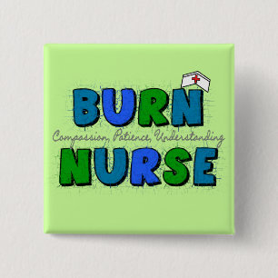 Badge Carré 5 Cm Cadeaux d'infirmière de brûlure--Conception Arts