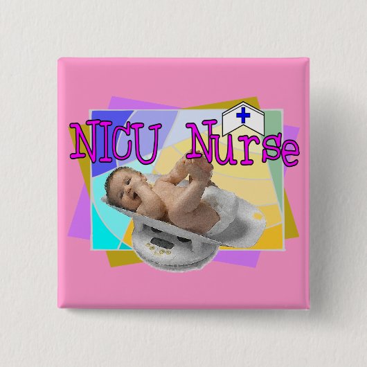Badge Carré 5 Cm Cadeaux d'infirmière de NICU (Devant)