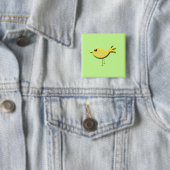 Badge Carré 5 Cm Cadeaux d'oiseaux jaunes (En situation)