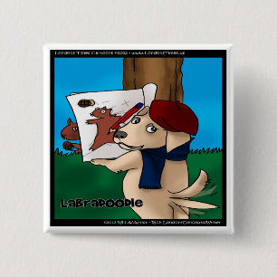 Badge Carré 5 Cm Cadeaux drôles de Labradoodle T-shirts Mugs Cartes