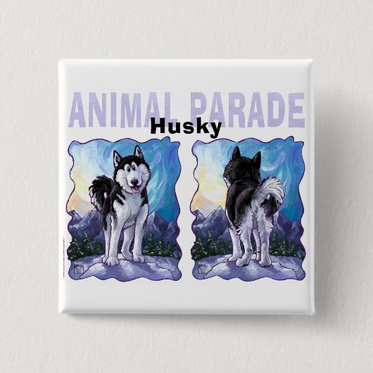 Badge Carré 5 Cm Cadeaux et accessoires Husky (Devant)