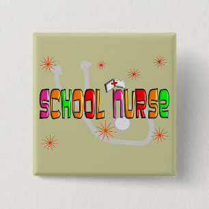 Badge Carré 5 Cm Cadeaux et T-shirts d'infirmière d'école