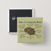 Badge Carré 5 Cm Cadeaux hilares de chirurgien (Devant & derrière)