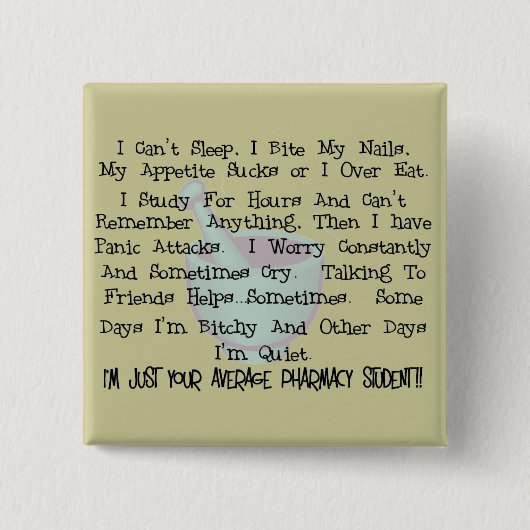 Badge Carré 5 Cm Cadeaux moyens d'étudiant de pharmacie (Devant)