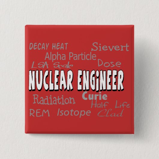 Badge Carré 5 Cm Cadeaux nucléaires terminologiques d'ingénieur (Devant)