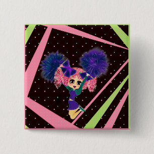 Badge Carré 5 Cm Cadeaux Pom-pom girl personnalisés
