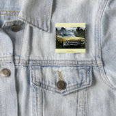 Badge Carré 5 Cm Cadillac jaune (En situation)