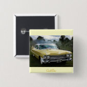 Badge Carré 5 Cm Cadillac jaune (Devant & derrière)