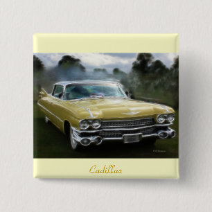 Badge Carré 5 Cm Cadillac jaune