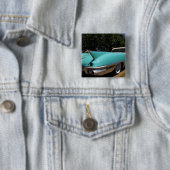 Badge Carré 5 Cm Cadillac vert d'Elvis Presley convertible en (En situation)