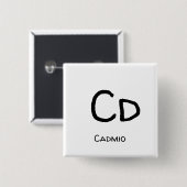 Badge Carré 5 Cm Cadmio - Cd (Devant & derrière)