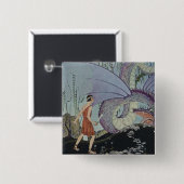 Badge Carré 5 Cm Cadmus et le dragon (Devant & derrière)