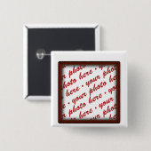 Badge Carré 5 Cm Cadre photo Brown simple (Devant & derrière)