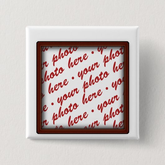 Badge Carré 5 Cm Cadre photo Brown simple (Devant)