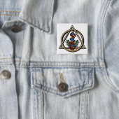 Badge Carré 5 Cm Caducée d'art dentaire (En situation)