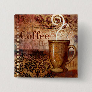 Badge Carré 5 Cm Café