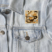 Badge Carré 5 Cm Café (En situation)