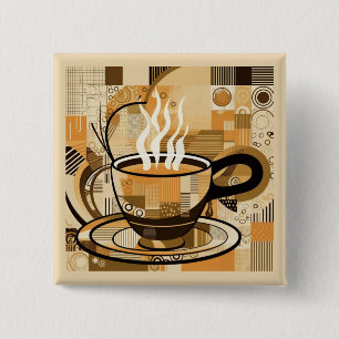 Badge Carré 5 Cm Café