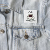 Badge Carré 5 Cm Café (En situation)