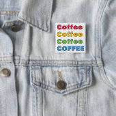 Badge Carré 5 Cm Café café café café (En situation)