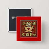 Badge Carré 5 Cm café de Java (Devant & derrière)