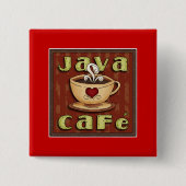 Badge Carré 5 Cm café de Java (Devant)