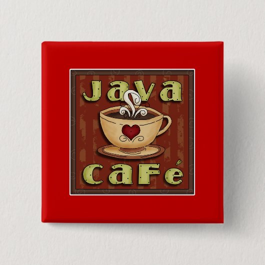 Badge Carré 5 Cm café de Java (Devant)