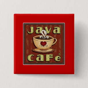Badge Carré 5 Cm café de Java